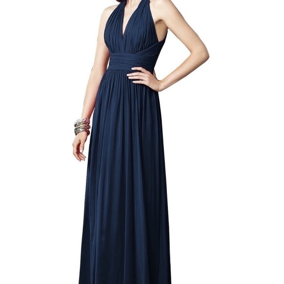 Vivian Diamond Dessy Collection Bridesmaid Dress Style 2908 Midnight E-31 Sz 20 - Picture 1 of 10